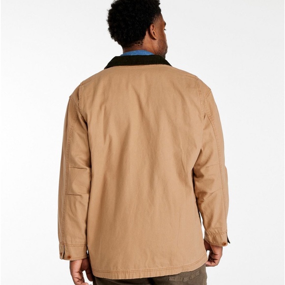L. L. Bean Original Field Coat, men’s size large, saddle, brown corduroy collar. - Picture 4 of 12